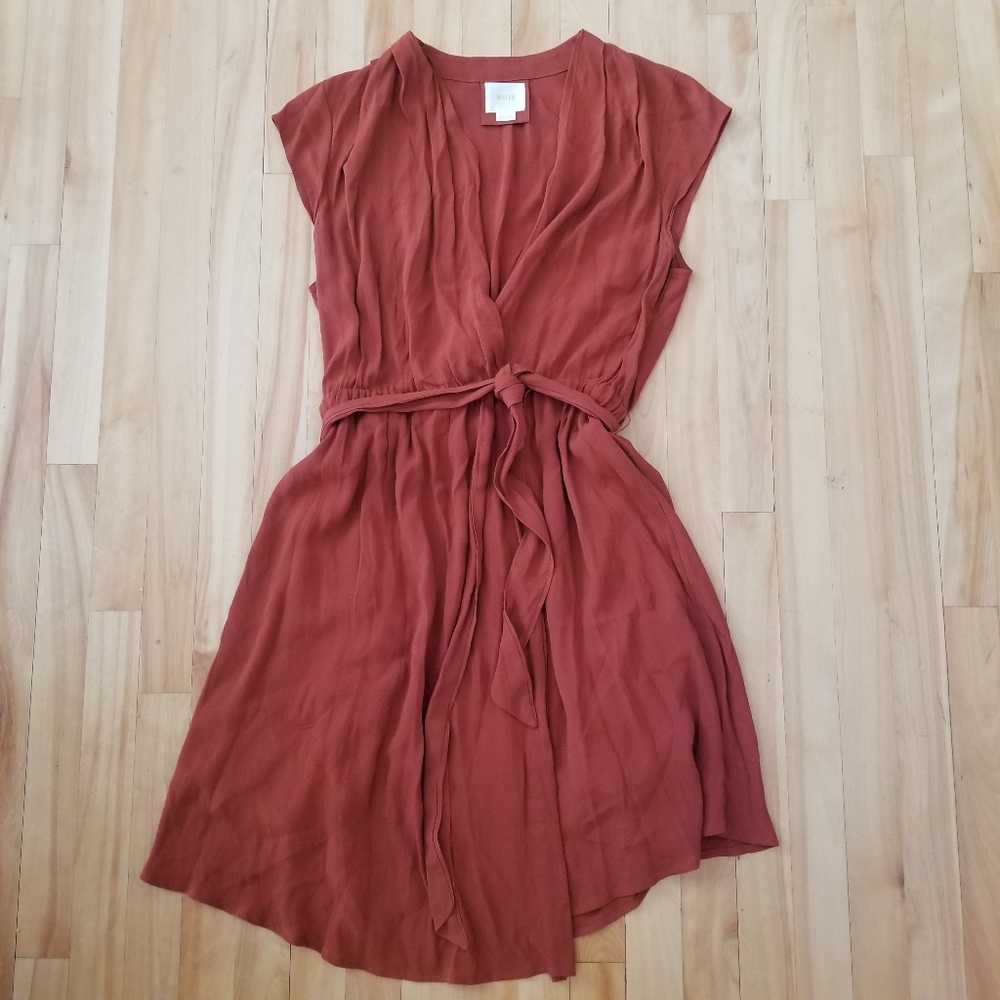 Anthropologie Maeve Orange Dress Size Medium